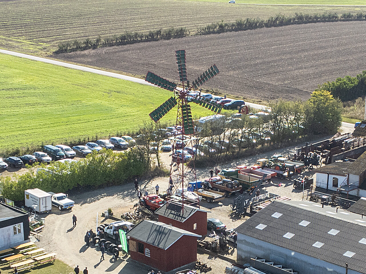 Dansk Motor og Maskinsamling dronefoto mølle